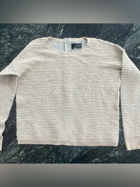 The Kooples Cream Textured Crewneck Sweater
